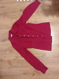Czerwona bordowa koszula damska guziki rozmiar S 36