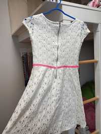 Sukienka koronkowa ,biała 140 cm