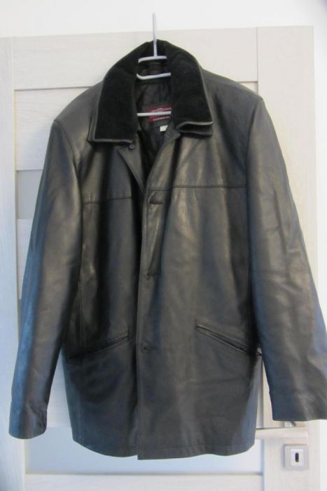Kurtka skórzana męska czarna ELEGANCJA Oryginalna