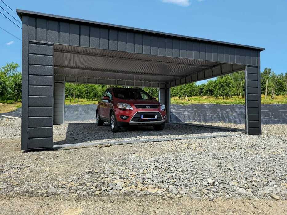 Ładny CARPORT | ALTANA na pojazd | Garaże Garaż Blaszany- Maj-Blach
