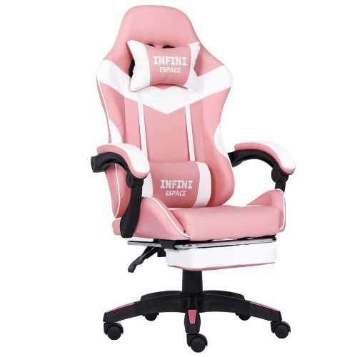 Fotel Gamingowy z podnóżkiem INFINI ESPACE Pink