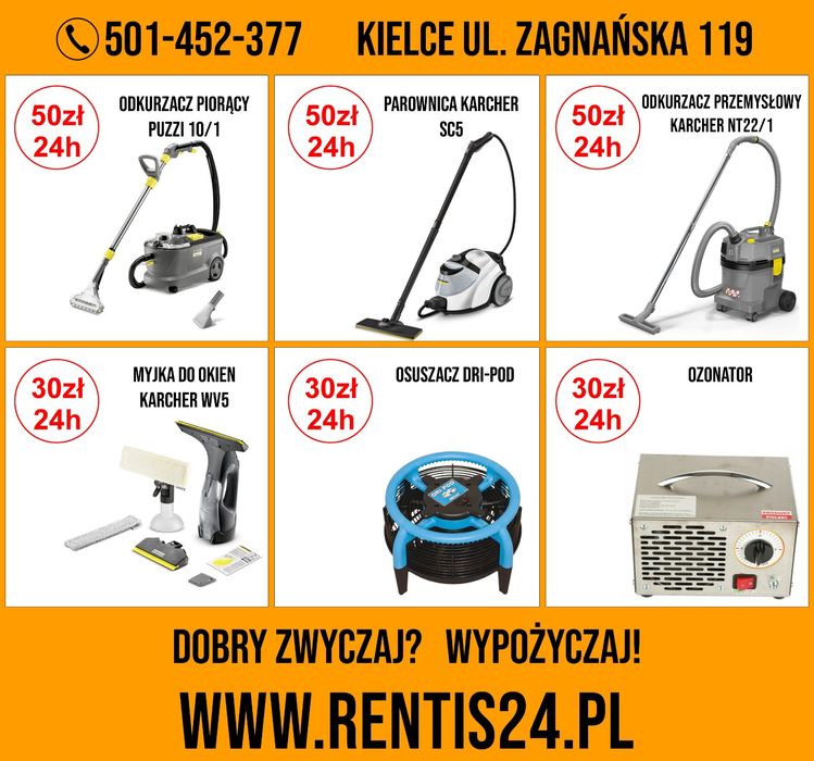 Wynajem odkurzacz piorący Karcher Puzzi 10/1 + osuszacz DRI-POD