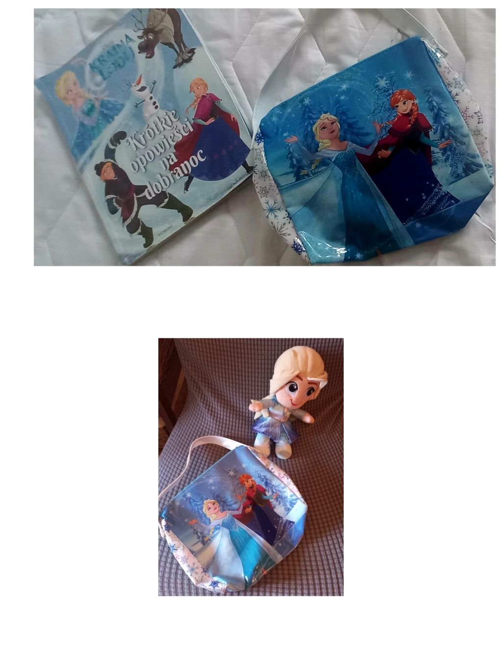 Zestaw Frozen ,lalka ,książka,torebka