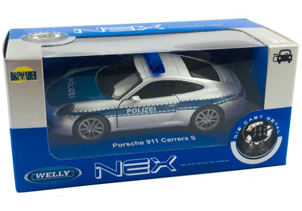 Porsche 911 Carrera S Policja model WELLY 1:34