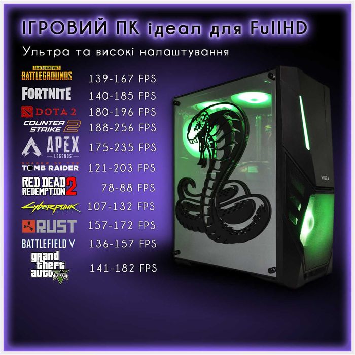 Гарантія! 100-200ФПС RTX3060 + новий RYZEN купить игровой пк компьютер