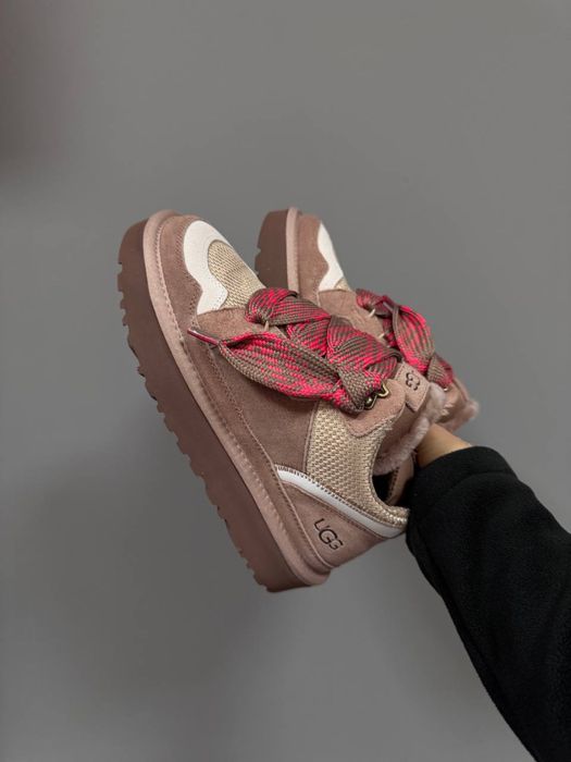 UGG Lowmel Sneakers Brown / Red натуральні Угги овчина хутро коричневі