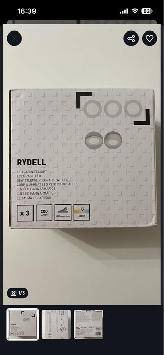 Oświetlenie podszafkowe LED Nowe 3 Sztuki w opakowaniu 4000K