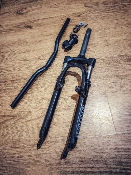 Suspensão SR Suntour + Avanço GLX + Guiador Kalloy (1 1/8")