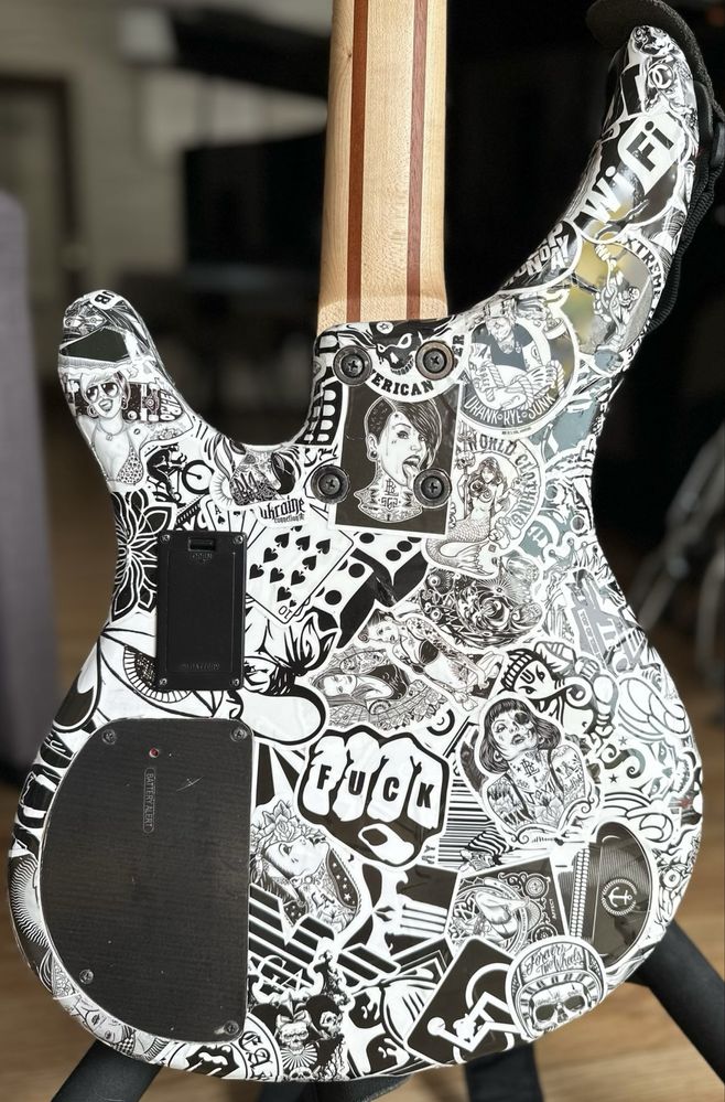 Baixo yamaha trbx bass custom unico personalizado tattoo stickers