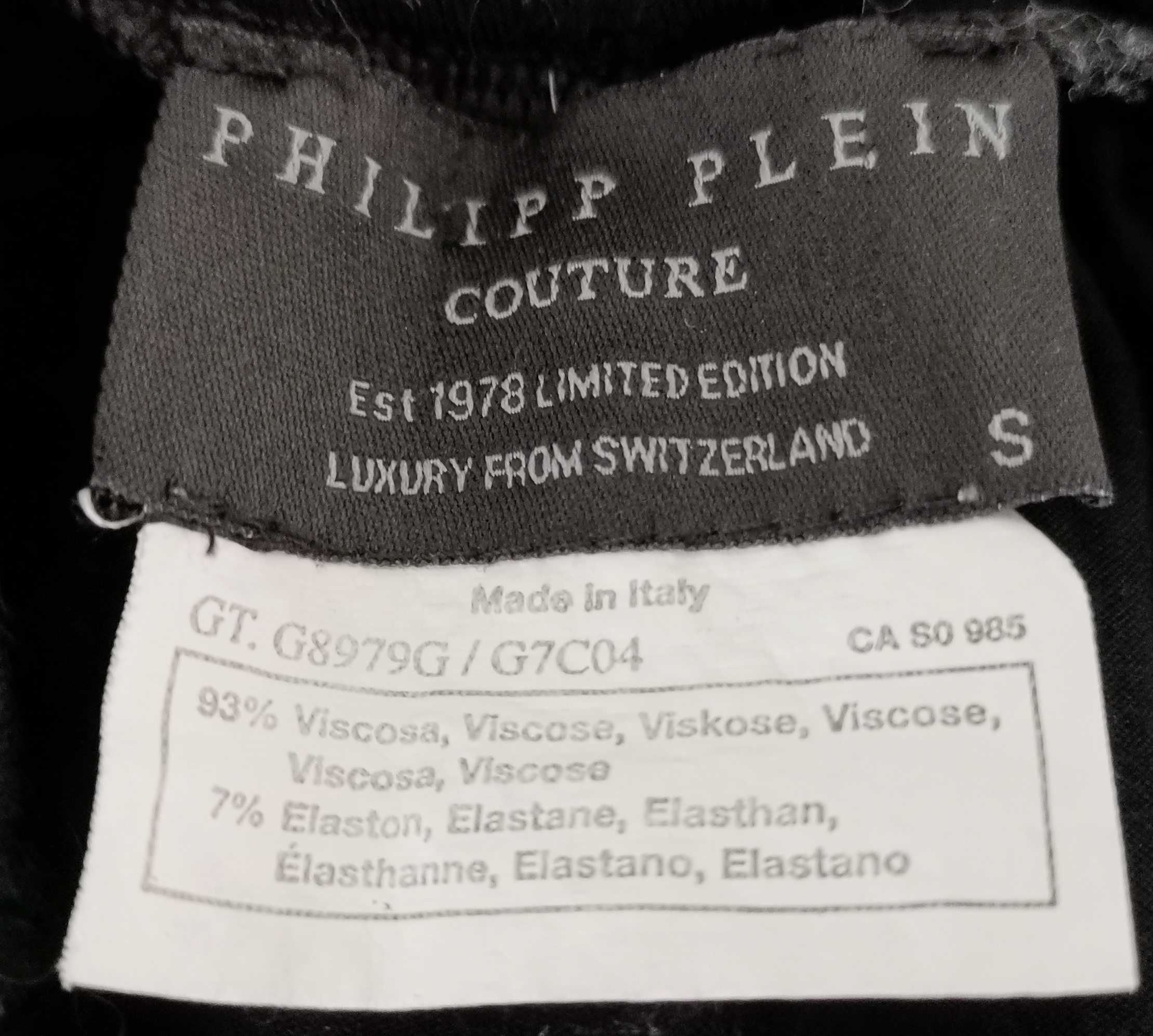 Philipp Plein czarne legginsy spodnie dres r.S r.M kultowe czaszki