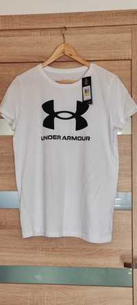 Damsk biały i T-shirt under armour roz M