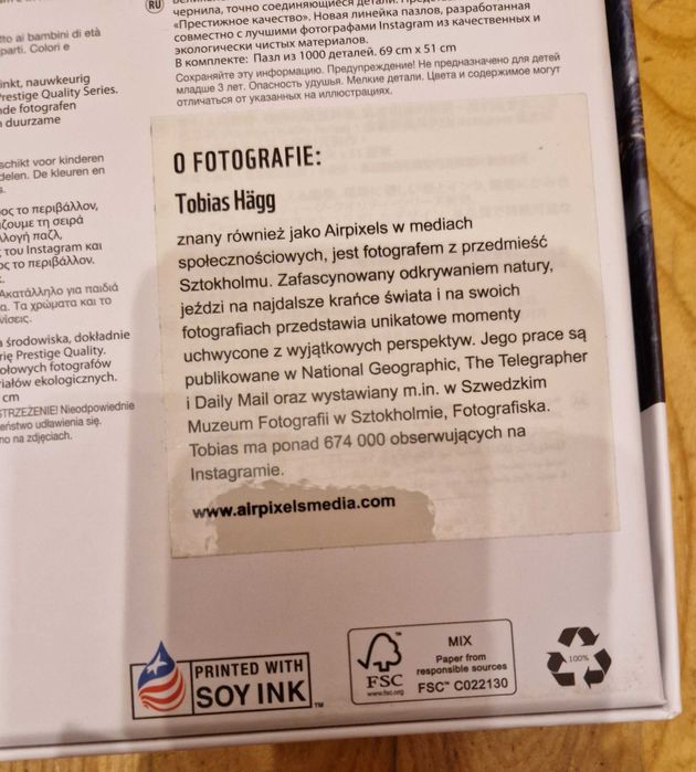 Puzzle Photographers Collection, Tobias Hägg "Dolomity" 1000 elementów