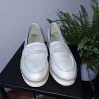 Mokasyny loafery espadryli srebrne nowe r.37