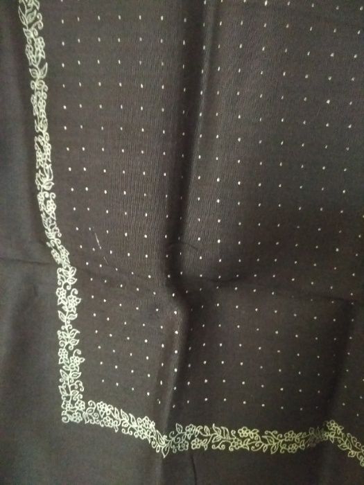 Черная шаль винтажная накидка советский антикварный шарф шейный платок