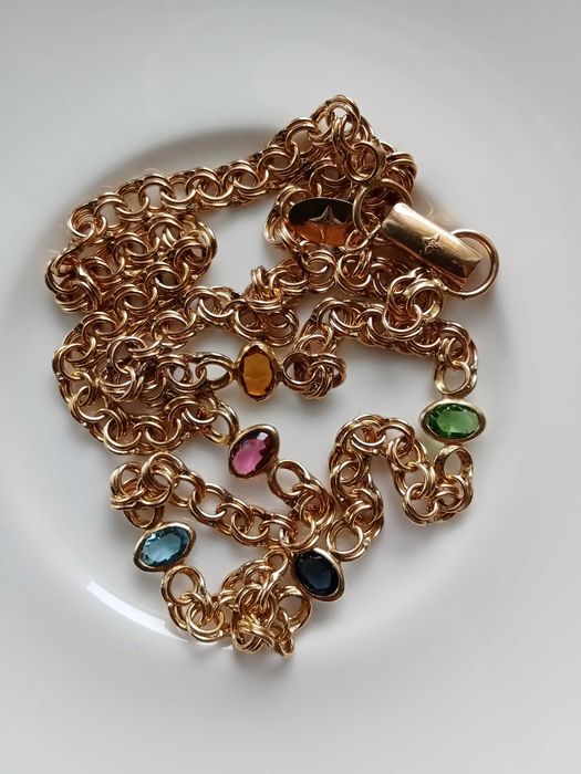 Вінтажне Кольє безель золотомісткий метал