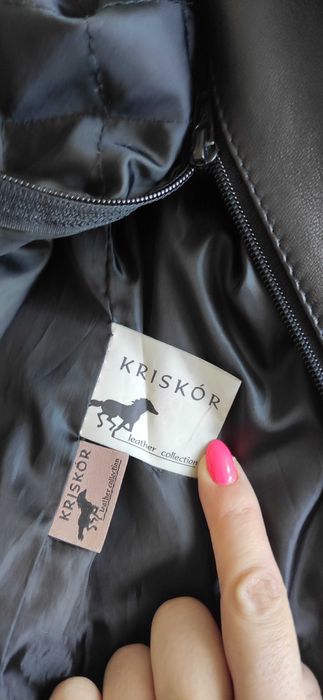 Kriskór śliczna kurtka skórzana krój marynarki r. M