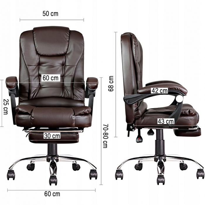 Офісне крісло Prime VIP Premium з масажною подушкою, з підніжкою