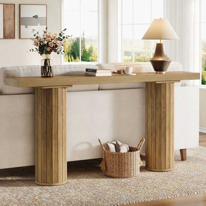 Tribesigns 160 cm nowa  drewniana konsola, stolik kolor dąb