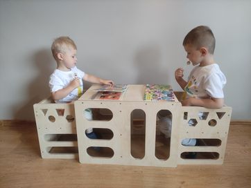 Krzesełko / Stolik rosnące / Montessori. Mebelki modułowe dla dziecka