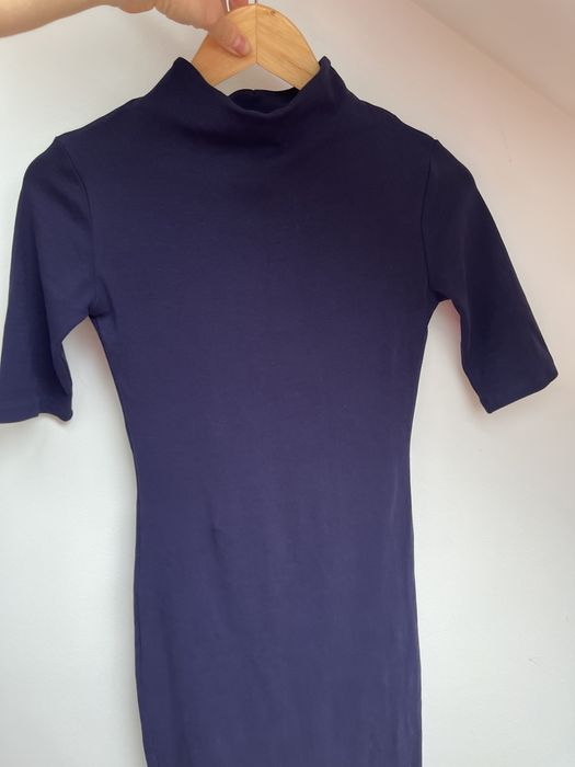 Zara XS granatowa sukienka MIDI - swiateczna