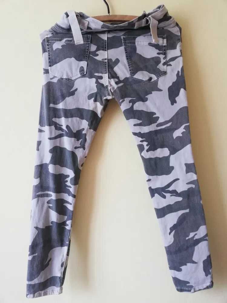 Spodnie jeans, dresy bawełna, moro, rozm M, bojówki