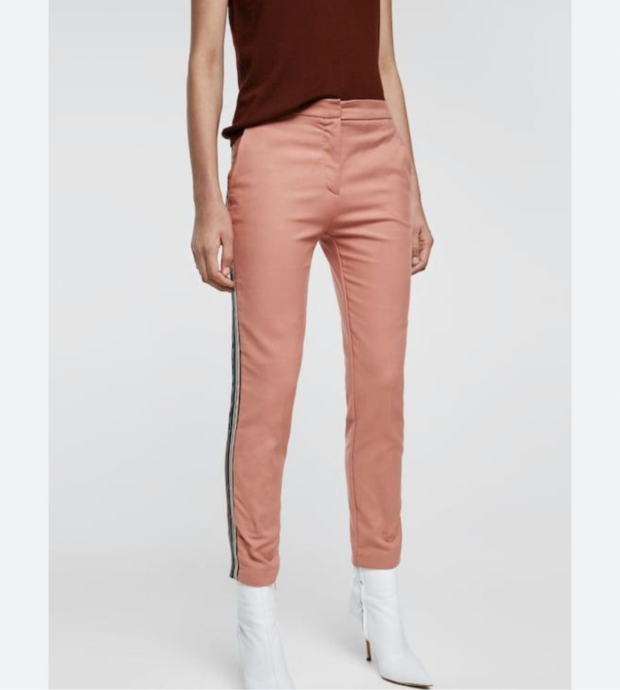 Zara spodnie chinos z lampasami, rozm S