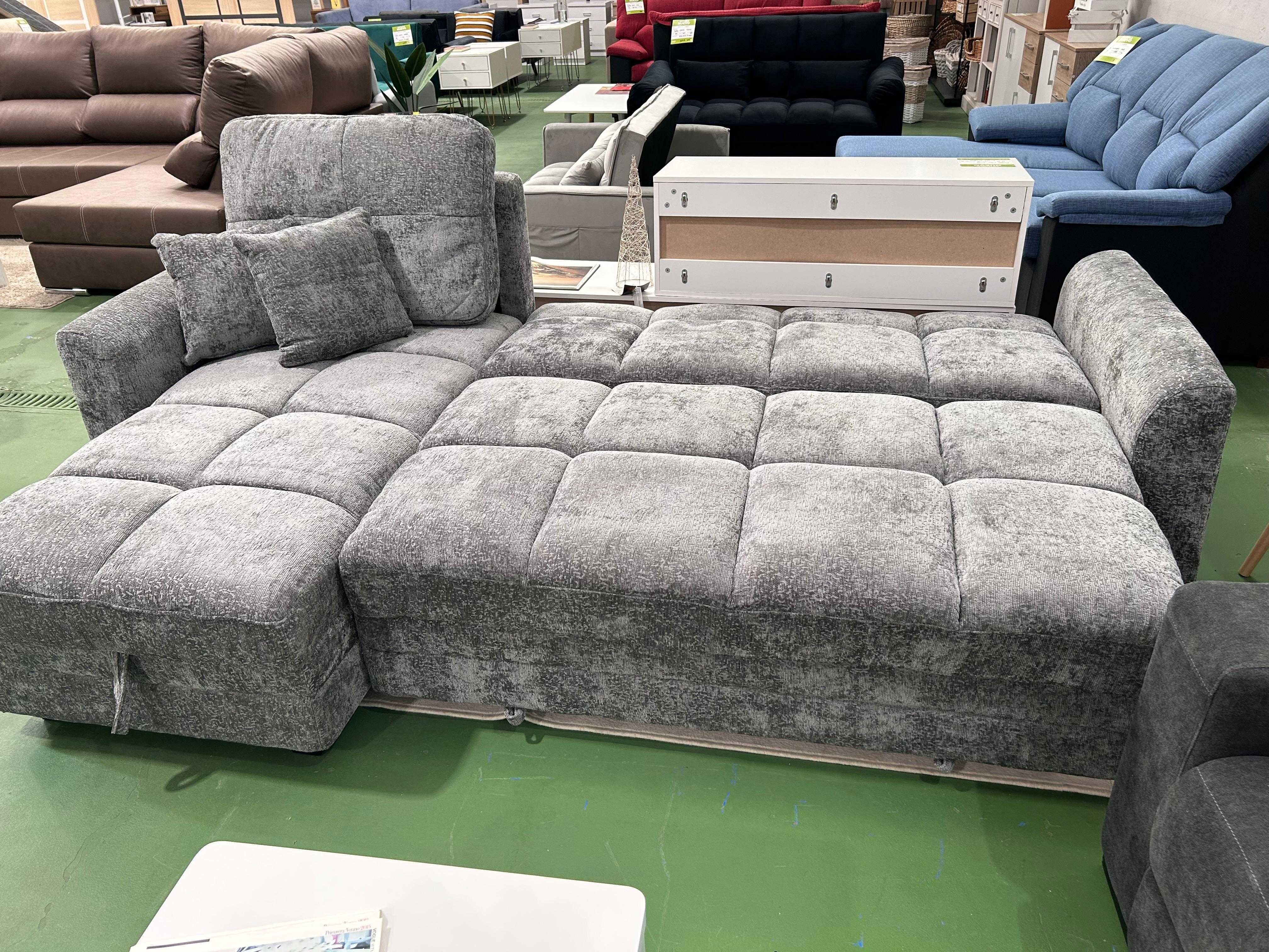 Sofá-cama com arrumação em promoção, portes grátis