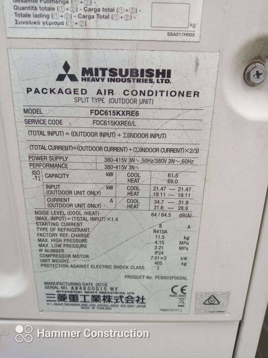 Jednostki zewnętrzne Mitsubishi klimatyzacja klimatyzator system VRV