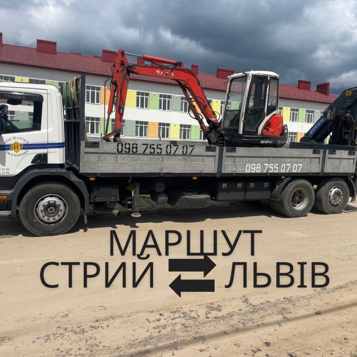 Кран-маніпулятор 10т | Послуги маніпулятора Стрий | Кузов 7,3 м