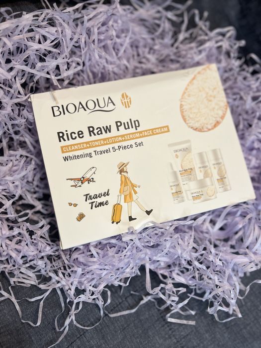 набір догляду за шкірою BIOAQUA Rice Raw Pulp 5-Piece Set.