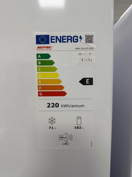 NOWA Lodówka MPM 254-FF-50 Pełny No Frost 180cm Biały - Gwarancja -