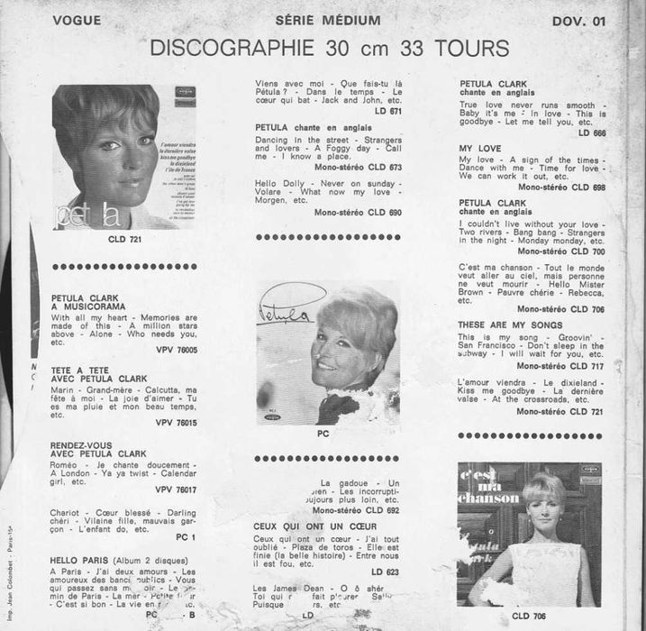 Petula Clark - Les disques d'or de la chanson  -  vinil 45 Rpm