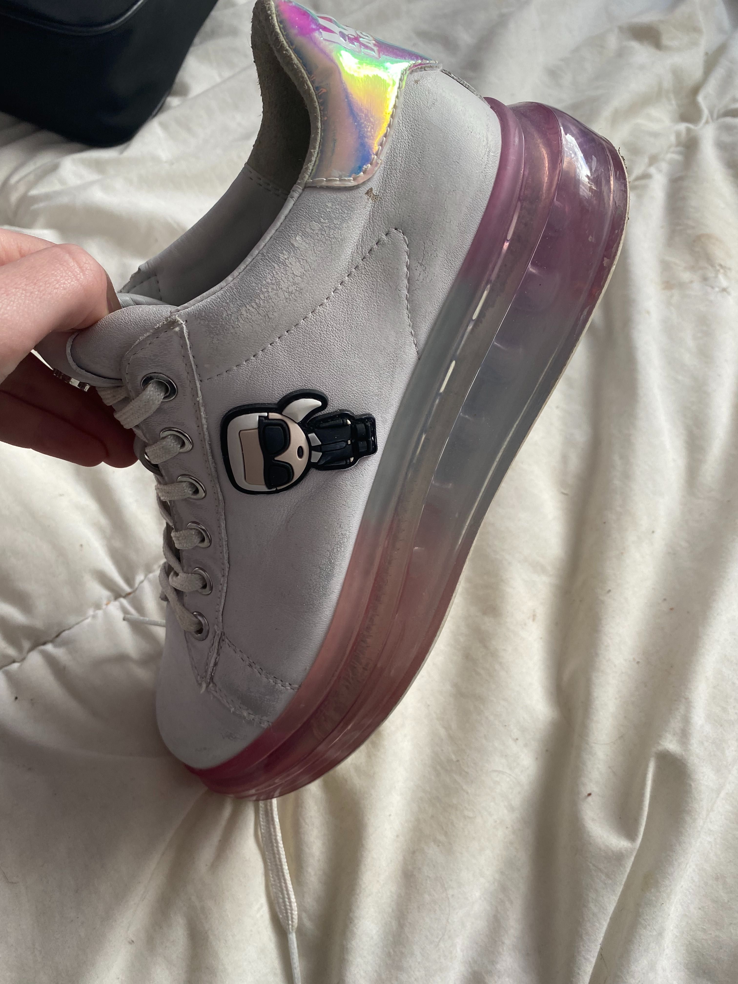 Sneakers sportowe buty  platforma różowe białe karl lagerfeld 39