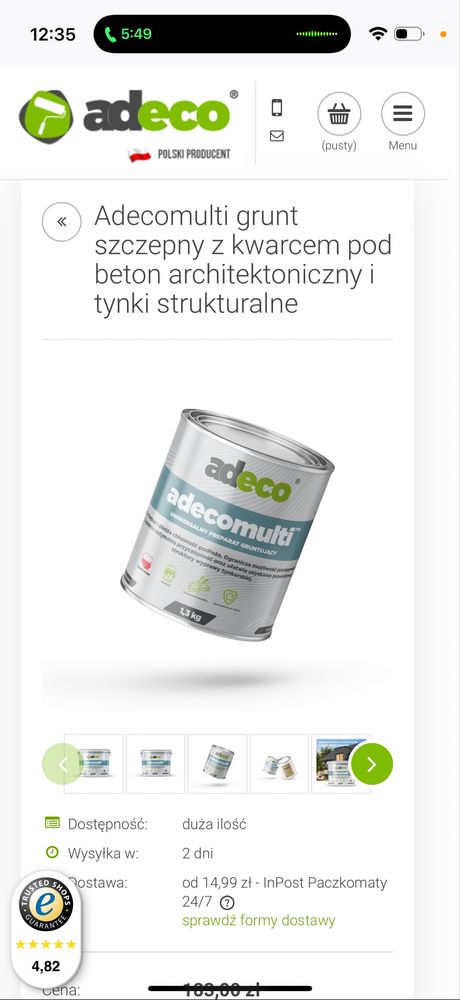 Grunt adecomulti pod tynk i beton architektiniczny