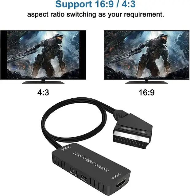 Конвертер  scart на hdmi