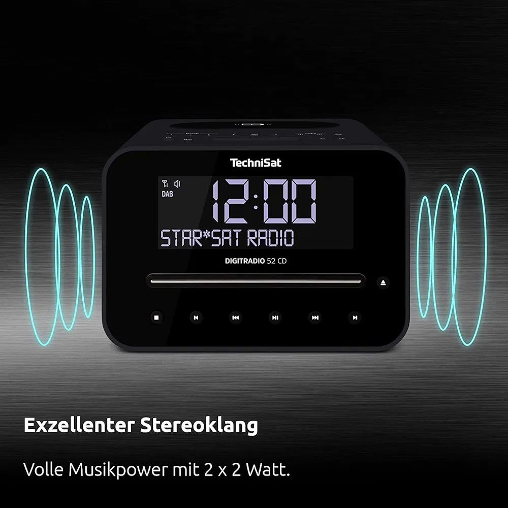 Radiobudzik z odtwarzaczem CD ładowarka indukcyjną Technisat 52 CD