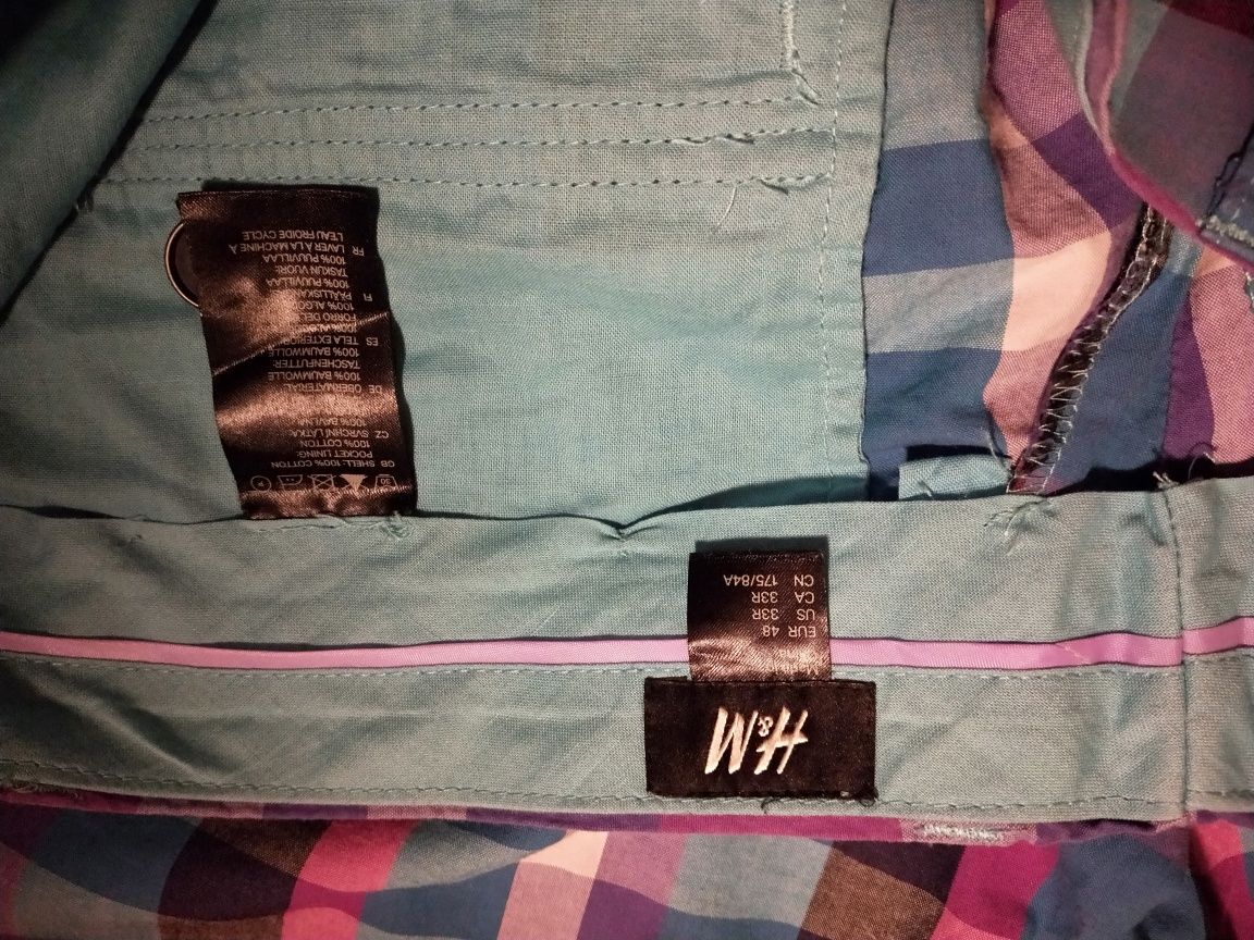 Spodenki męskie H&M w kolorową kratkę