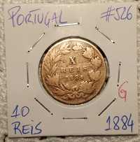 Portugal - moeda de 10 reis de 1884
