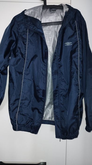 Granatowa nowa kurtka wiatrówka z kapturem sportowa sportowa