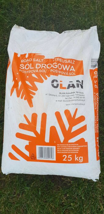 sól drogowa z antyzbrylaczem worek 25kg OLAN