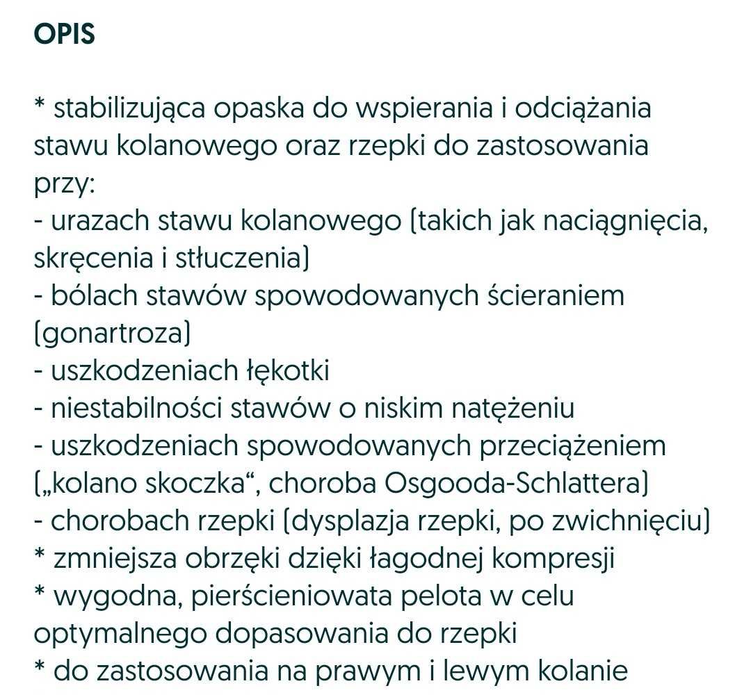 Opaska orteza na kolano na staw kolanowy prawy i lewy XL Nowa