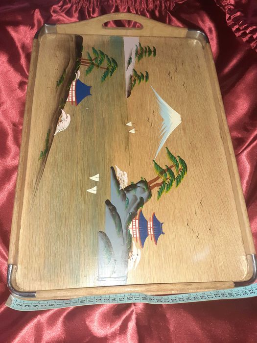 Tabuleiro Antigo Pintado à Mão