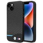 Etui BMW Leather Carbon na iPhone 14 Plus - czarne