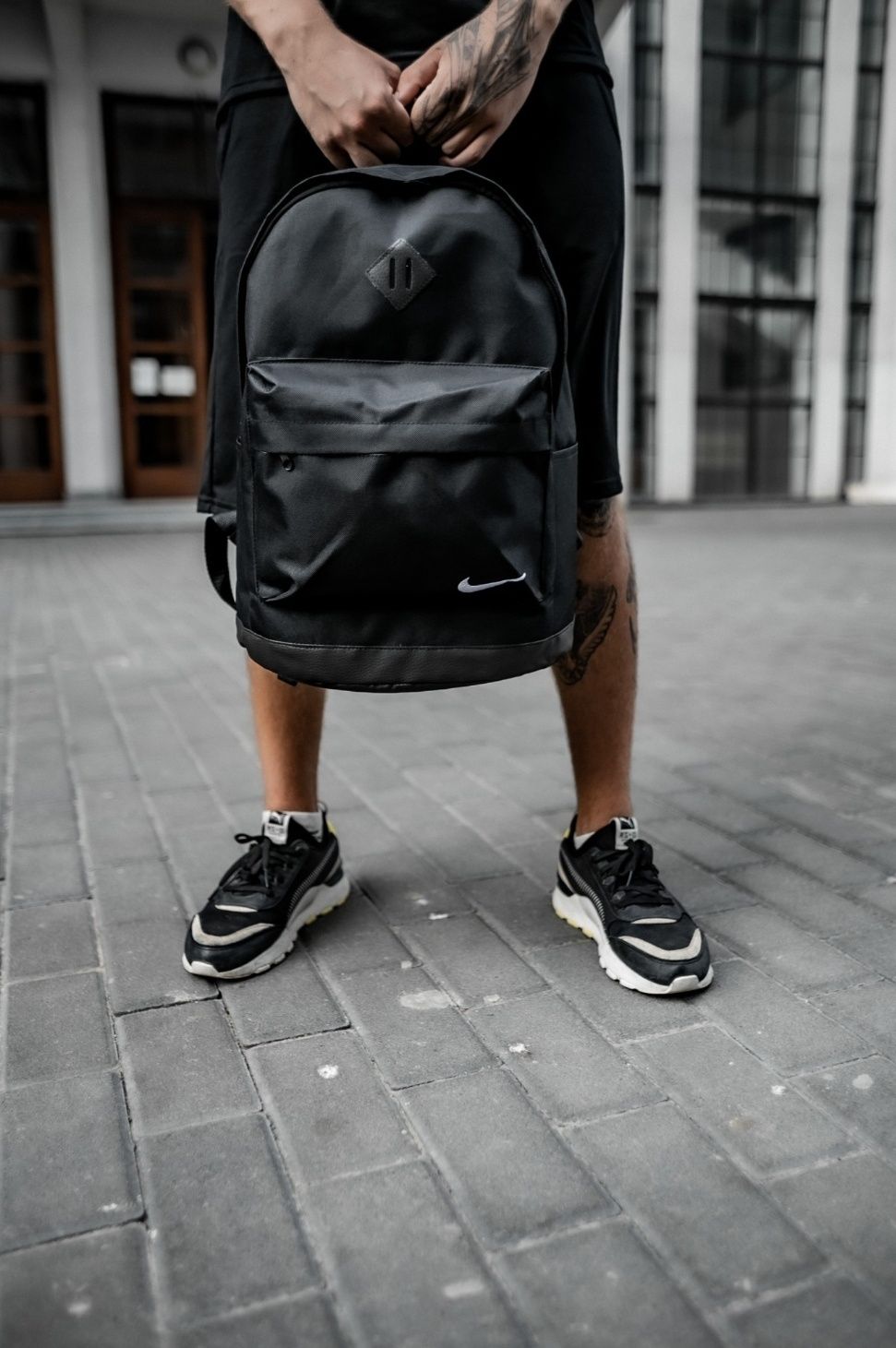 Городской рюкзак найк черный, школьный портфель найк мужской городской