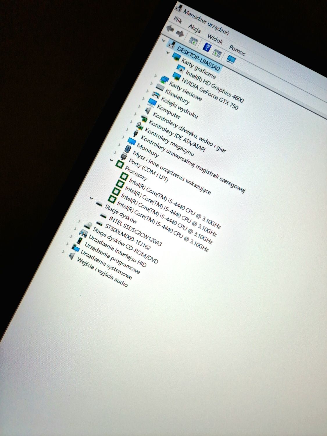 Komputer stacjonarny Intel i5 16GB RAM nVidia GTX750 win10 ssd+hdd