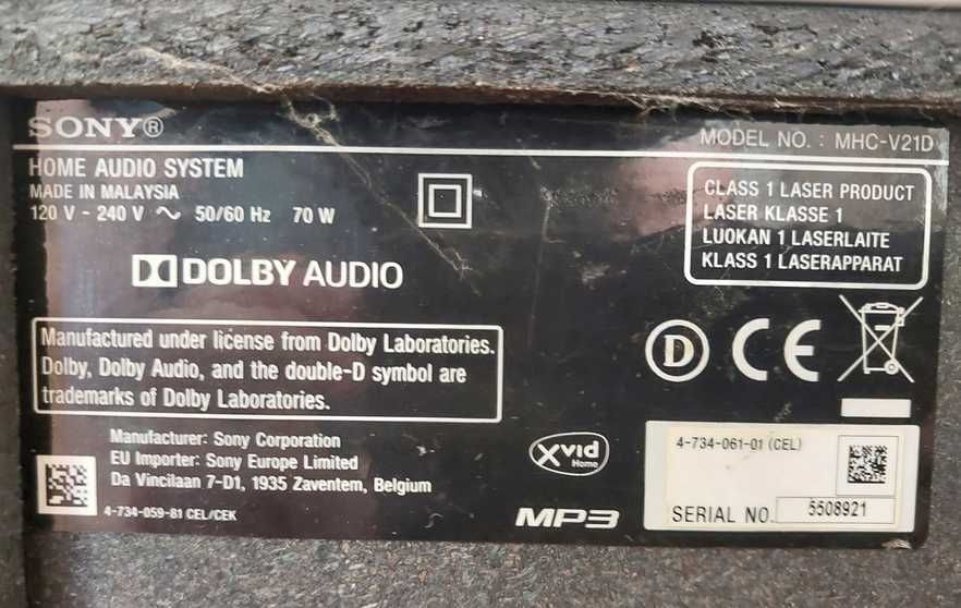 Wieża stereo Sony Głośnik bluetooth MHC-V21D
