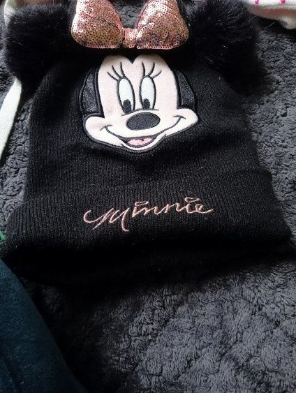 Czapka wiązana zimowa dziewcz. 54 cool c. i M. Miki 104/122 H&M.