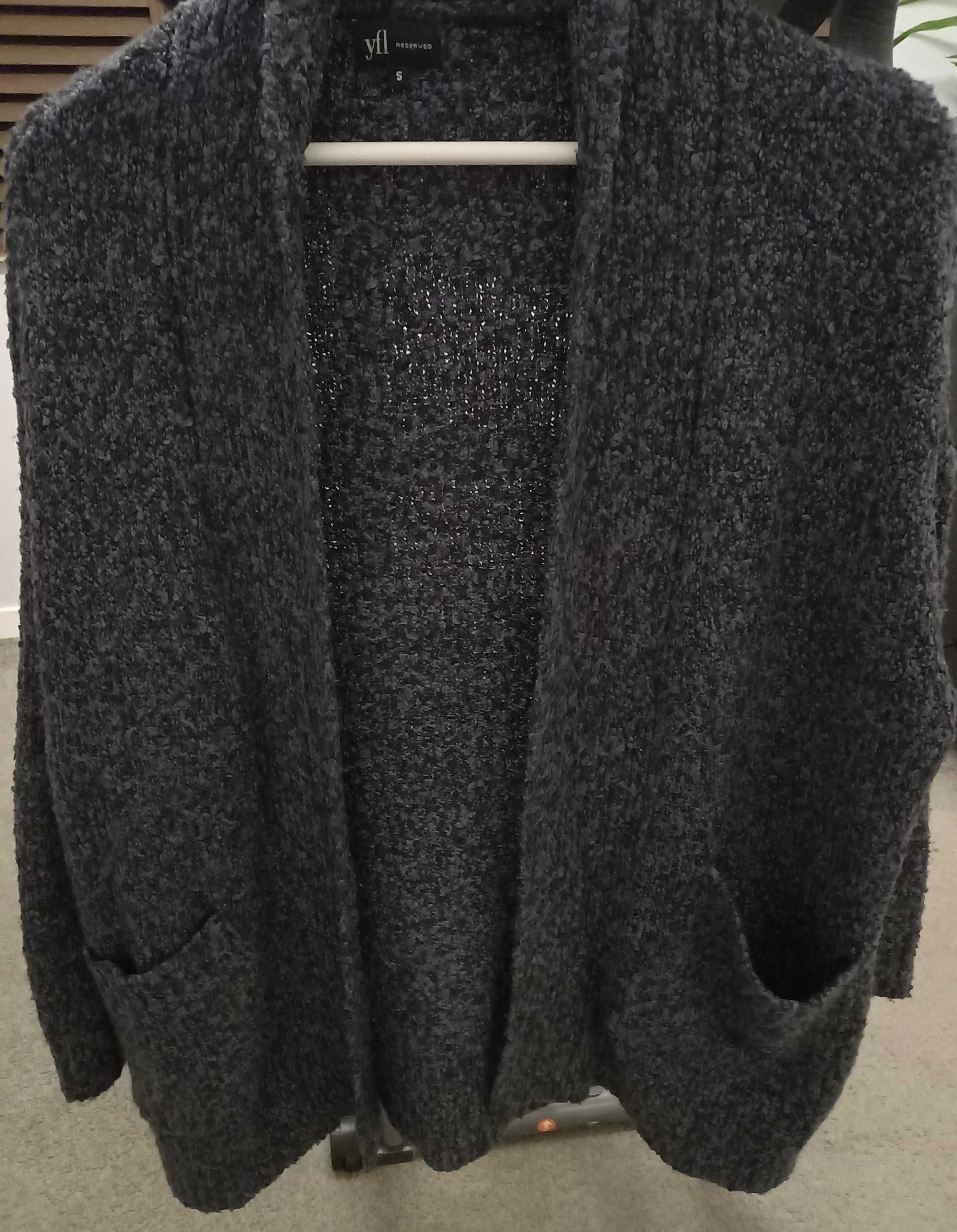 Granatowy kardigan sweter Reserved S 36