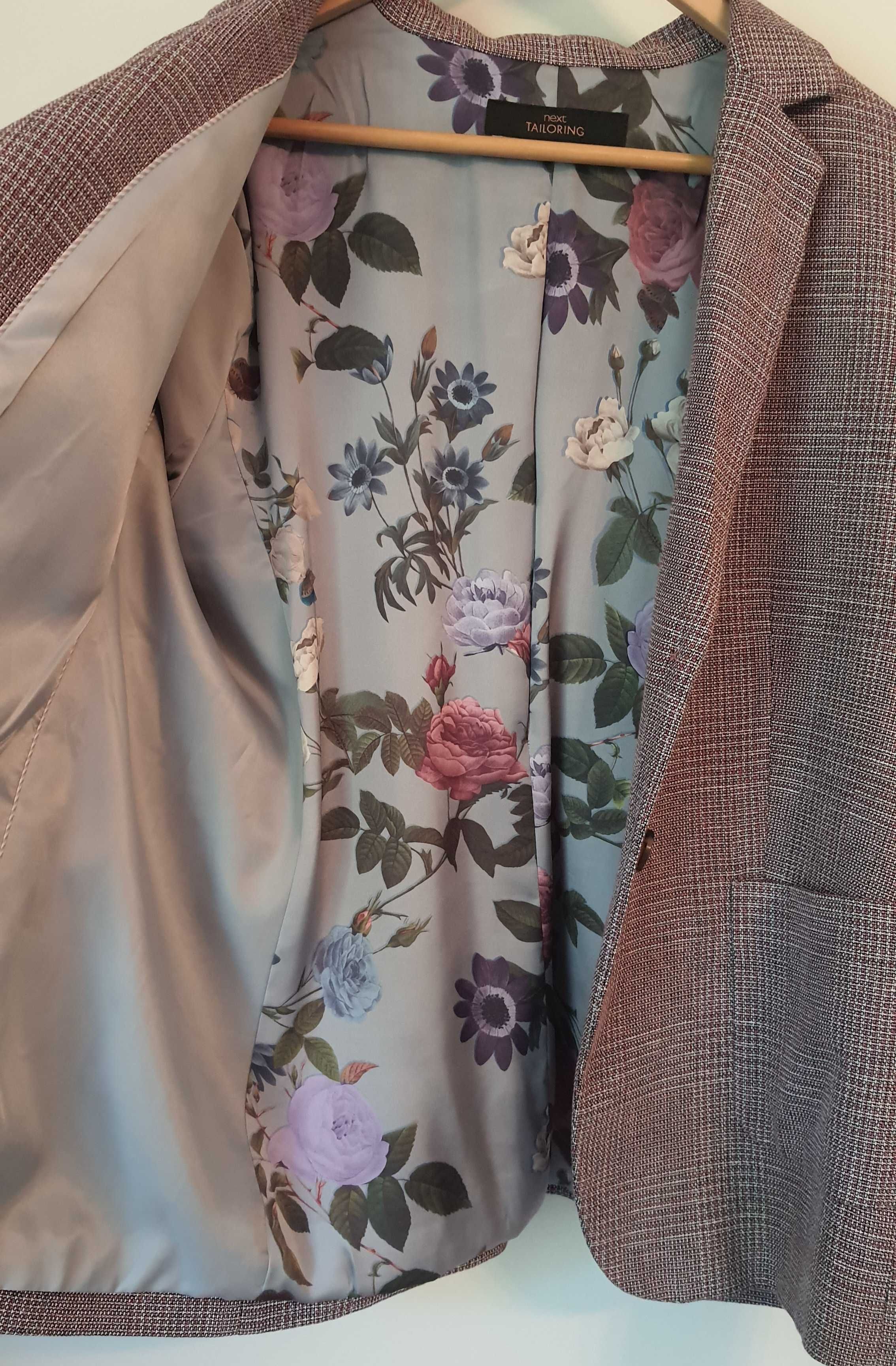 elegancka damska marynarka żakiet kwiaty Next 42/XL