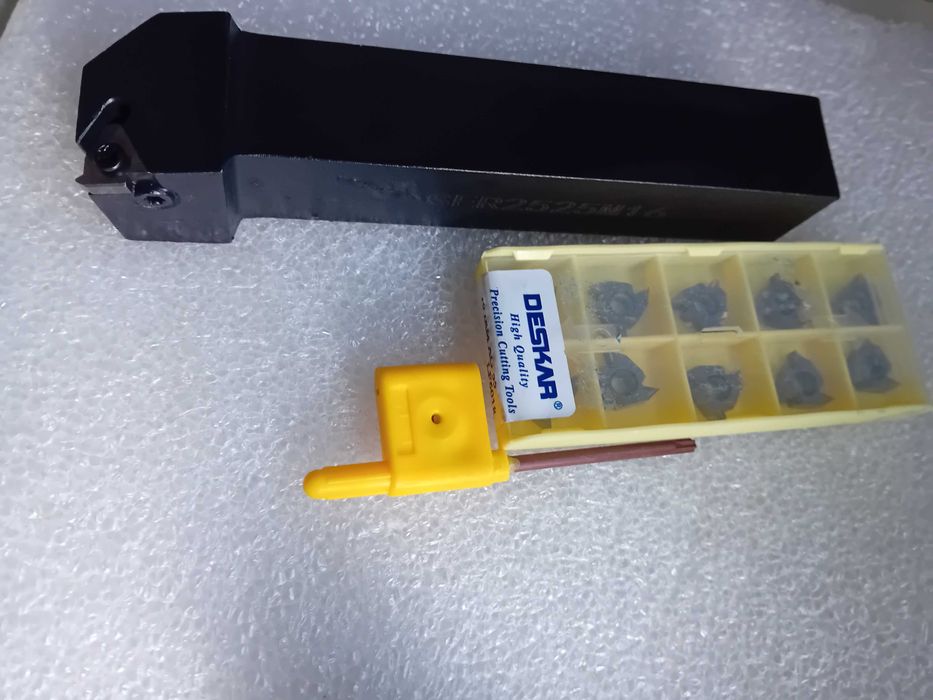 Suporte de pastilhas p/ torno 25mm . Com 10 pastilhas de roscar